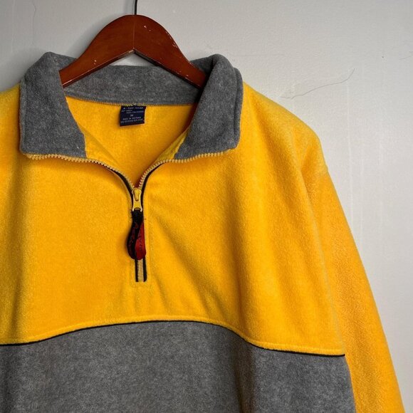 90's vintage yellow and gray sweatshirt with half zipper size medium - Picture 3 of 5